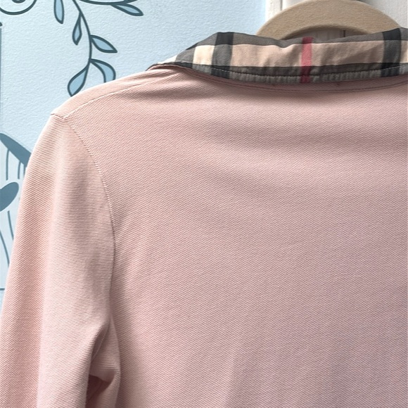 Burberry London Authentic 100% Cotton Pink Long Sleeve Polo Shirt Women's Size S - Picture 7 of 11